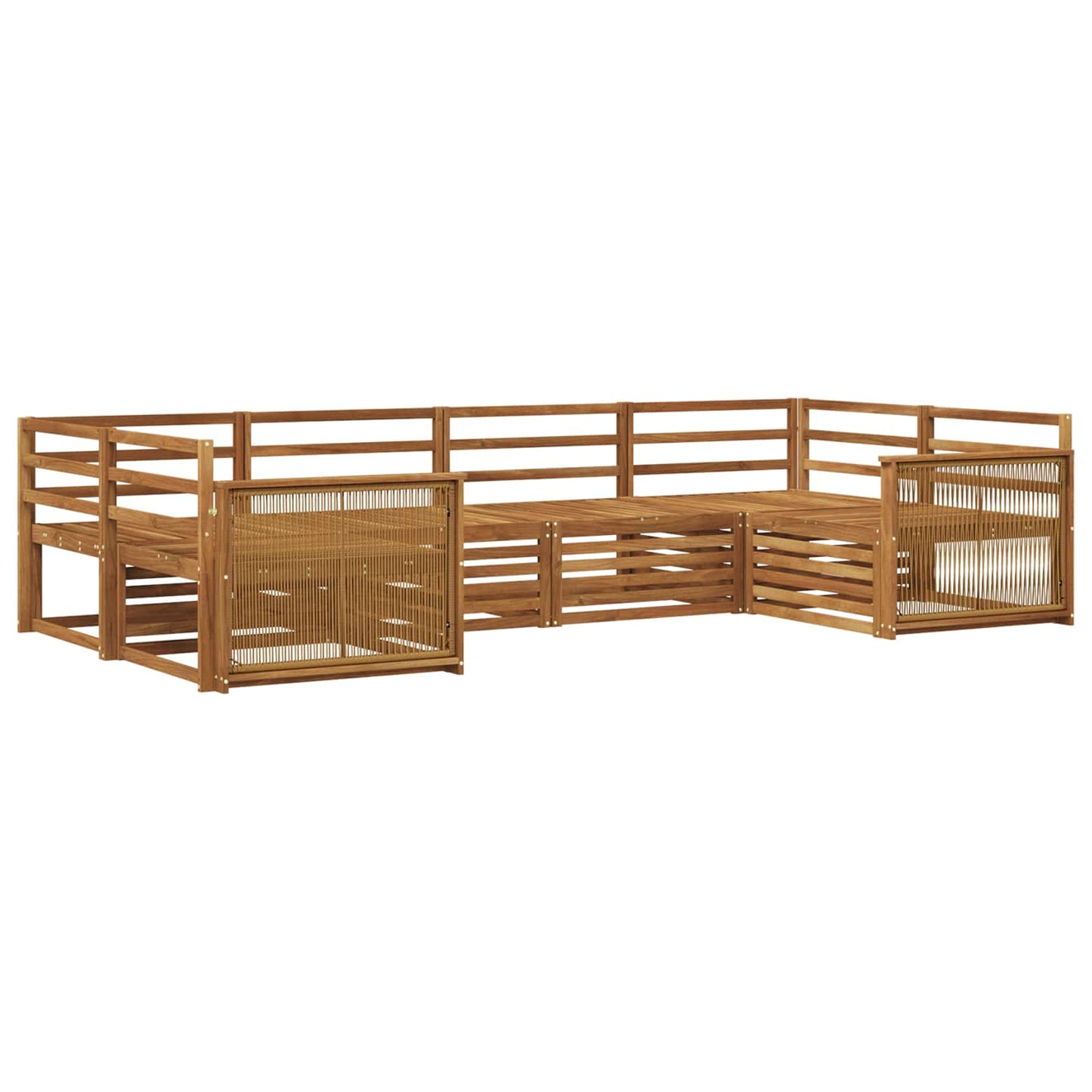 vidaXL Outdoor Sofa Set 6 pcs Natural Solid Acacia Wood