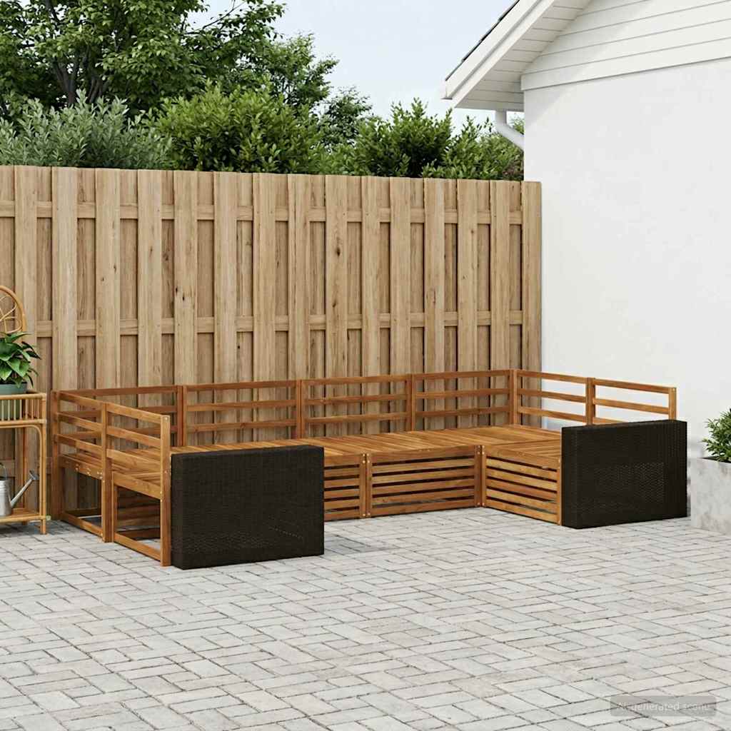 vidaXL Outdoor Sofa Set 6 pcs Natural