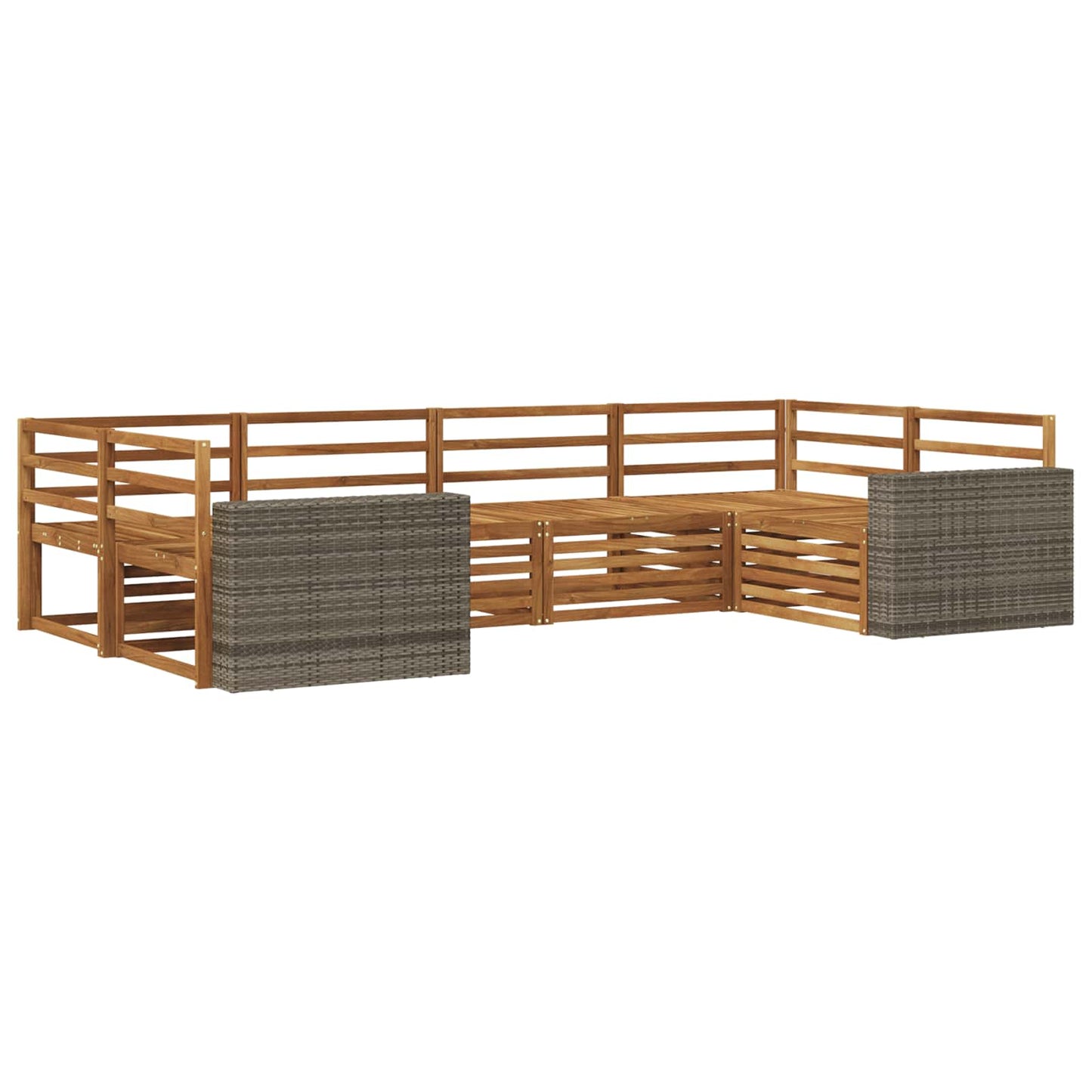 vidaXL Outdoor Sofa Set 6 pcs Natural Solid Acacia Wood