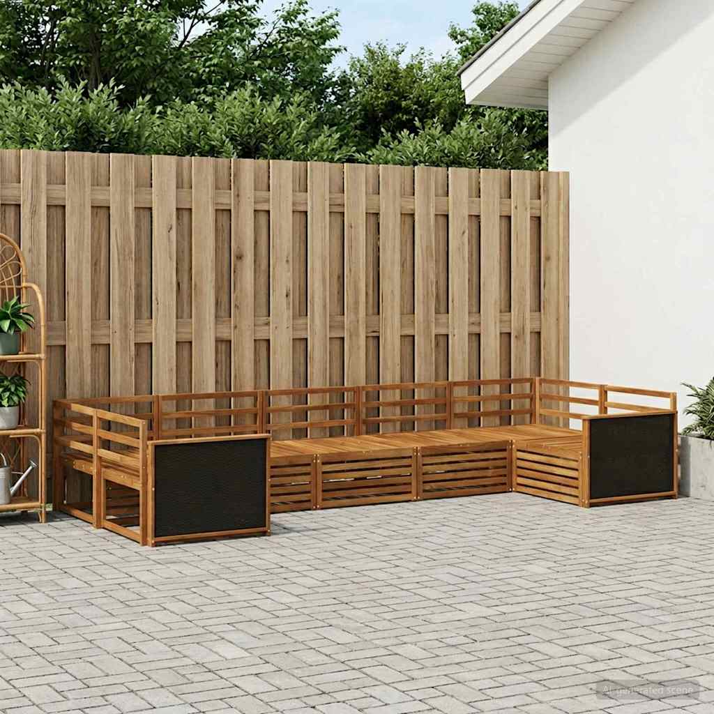 vidaXL Outdoor Sofa Set 7 pcs Natural