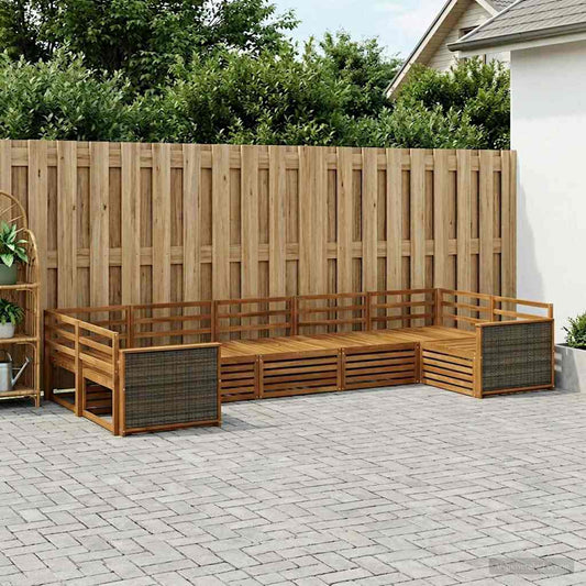 vidaXL Outdoor Sofa Set 7 pcs Natural