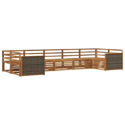 vidaXL Outdoor Sofa Set 7 pcs Natural Solid Acacia Wood