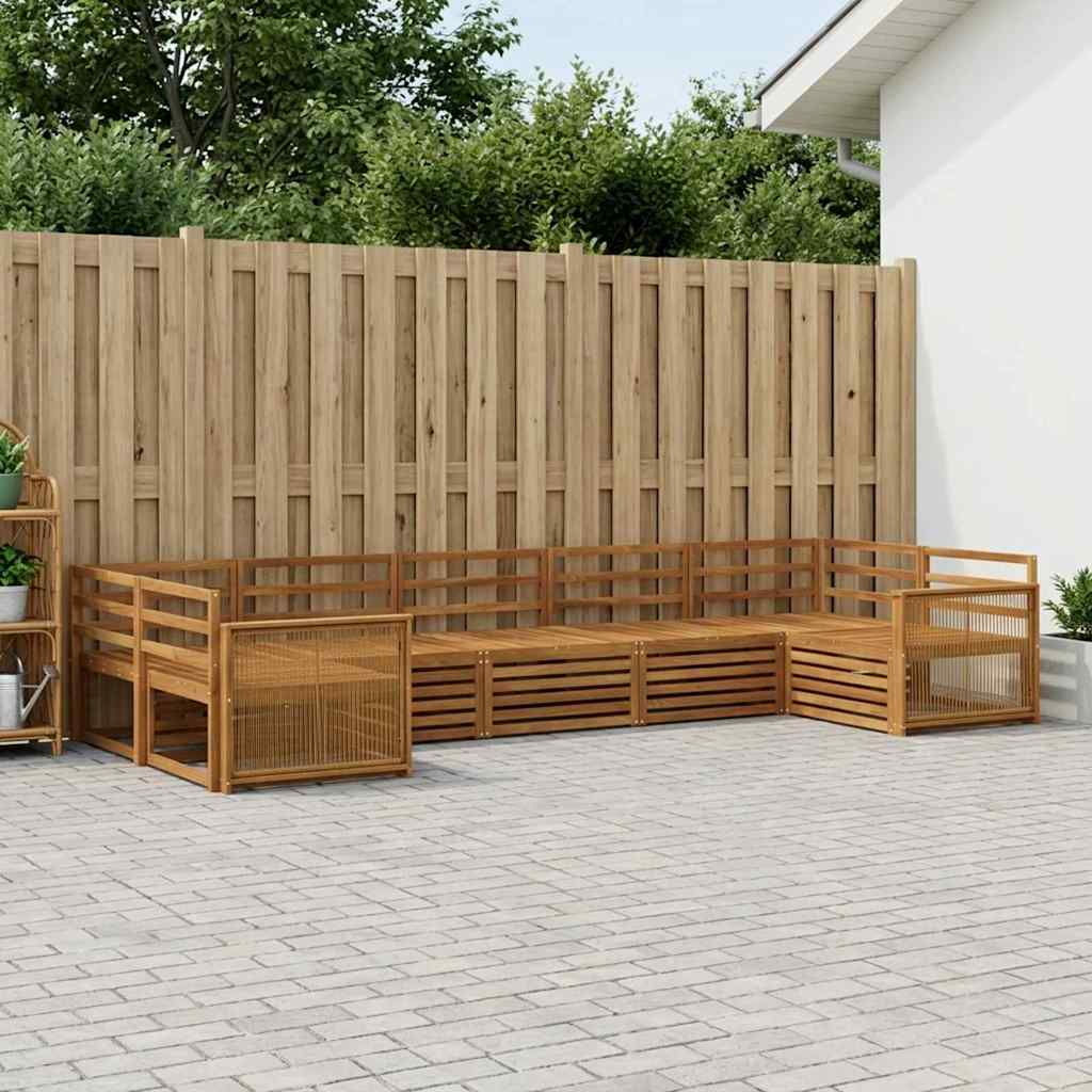vidaXL Outdoor Sofa Set 7 pcs Natural