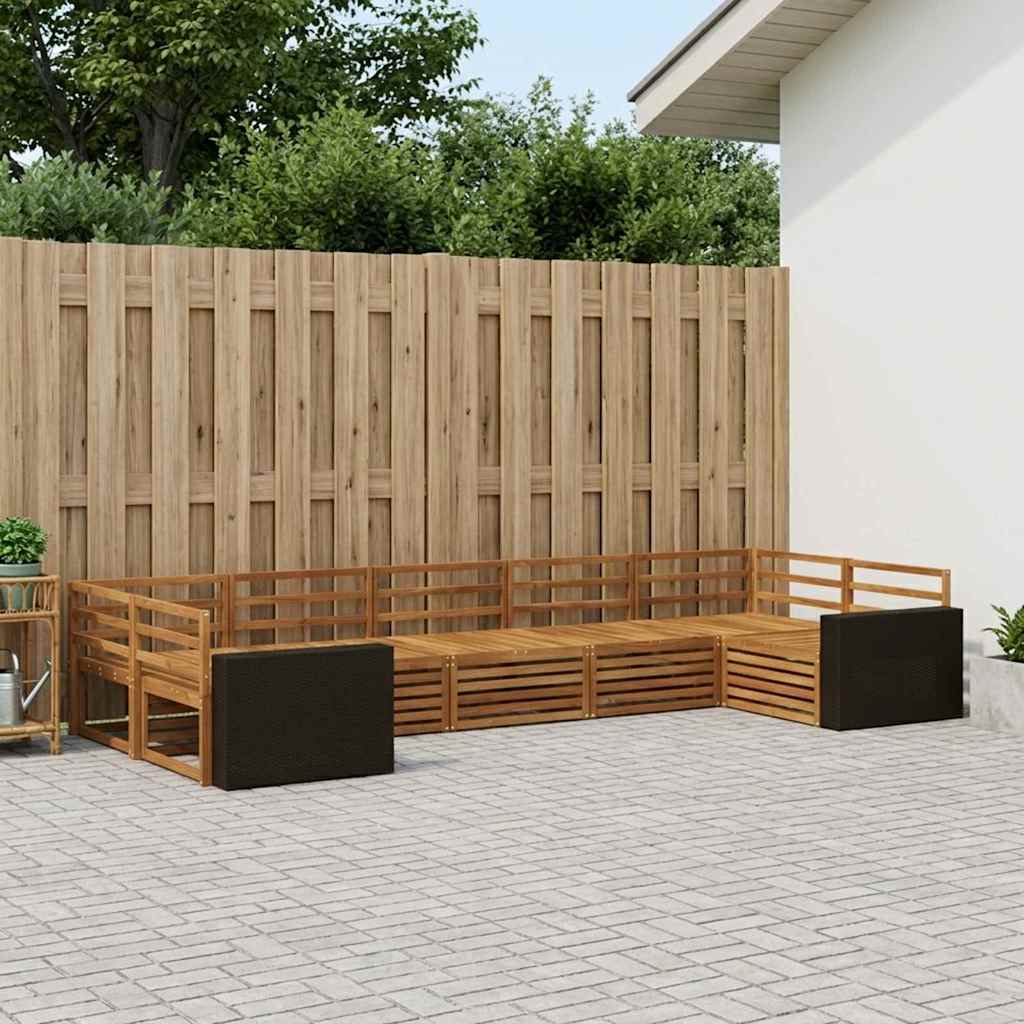 vidaXL Outdoor Sofa Set 7 pcs Natural