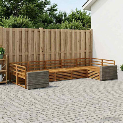 vidaXL Outdoor Sofa Set 7 pcs Natural