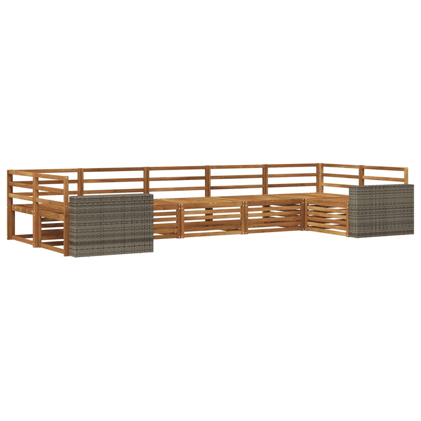 vidaXL Outdoor Sofa Set 7 pcs Natural Solid Acacia Wood