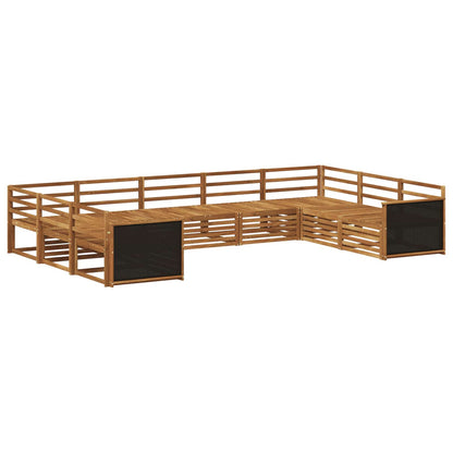 vidaXL Outdoor Sofa Set 9 pcs Natural Solid Acacia Wood