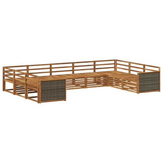 vidaXL Outdoor Sofa Set 9 pcs Natural Solid Acacia Wood