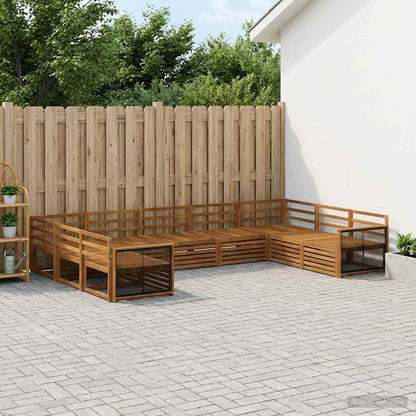 vidaXL Outdoor Sofa Set 9 pcs Natural Solid Acacia Wood