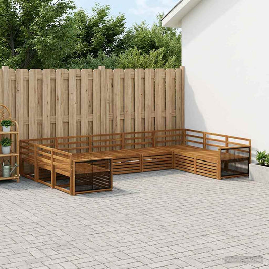 vidaXL Outdoor Sofa Set 9 pcs Natural Solid Acacia Wood