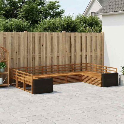 vidaXL Outdoor Sofa Set 9 pcs Natural Solid Acacia Wood