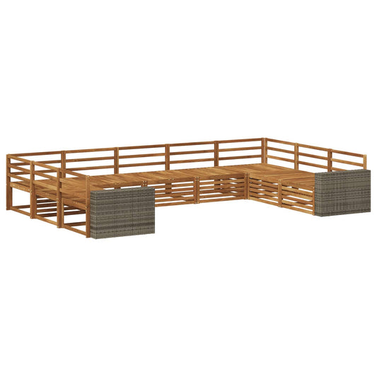vidaXL Outdoor Sofa Set 9 pcs Natural Solid Acacia Wood
