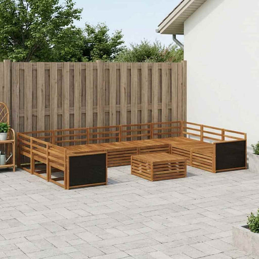vidaXL Outdoor Sofa Set 10 pcs Natural Solid Acacia Wood