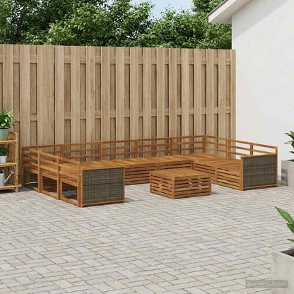 vidaXL Outdoor Sofa Set 10 pcs Natural Solid Acacia Wood