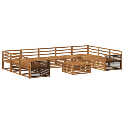 vidaXL Outdoor Sofa Set 10 pcs Natural Solid Acacia Wood