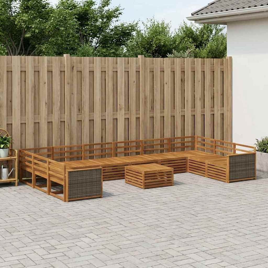 vidaXL Sofa Sets 11 pcs Solid Acacia Wood