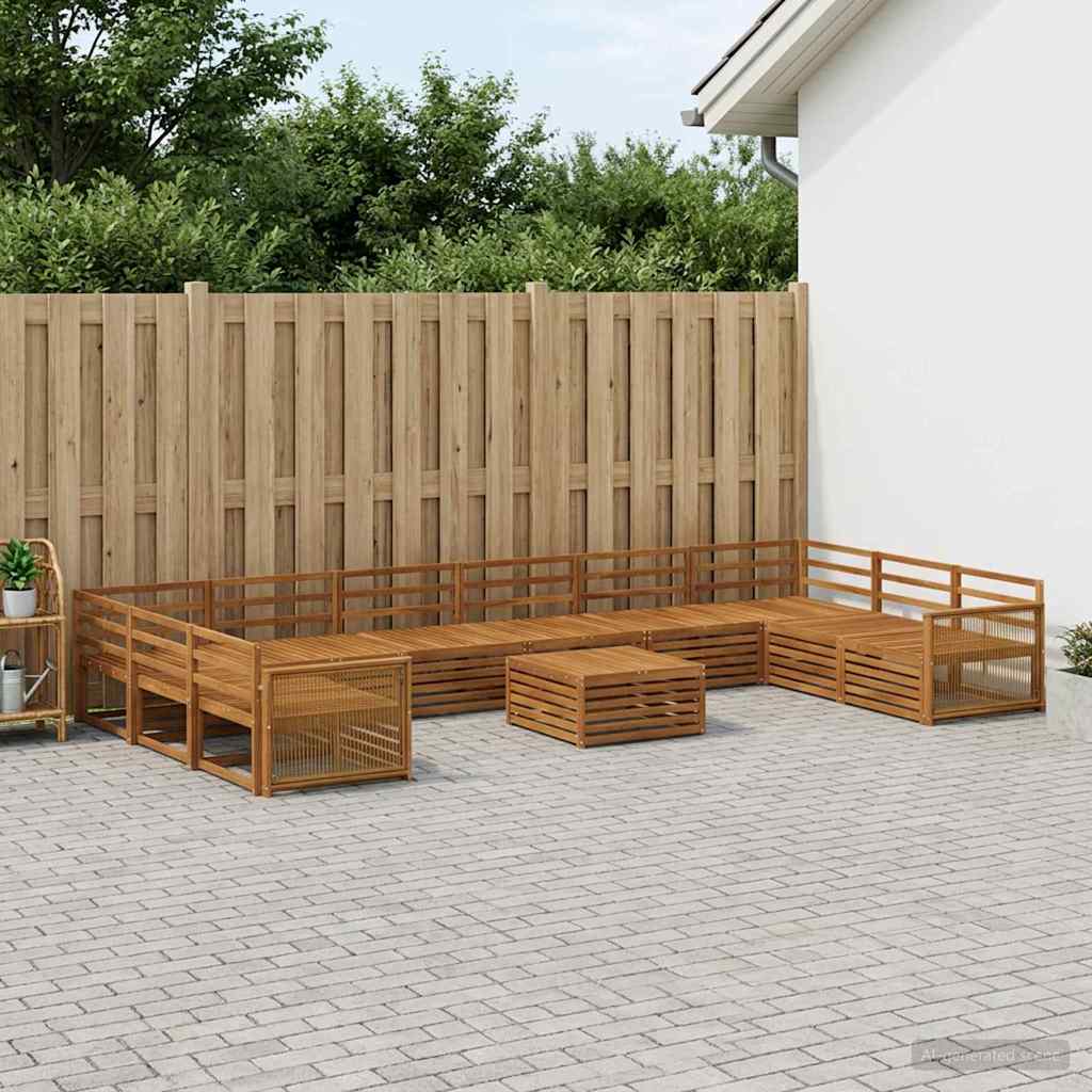 vidaXL Sofa Sets 11 pcs Solid Acacia Wood