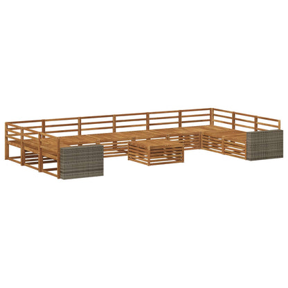 vidaXL Sofa Sets 11 pcs Solid Acacia Wood