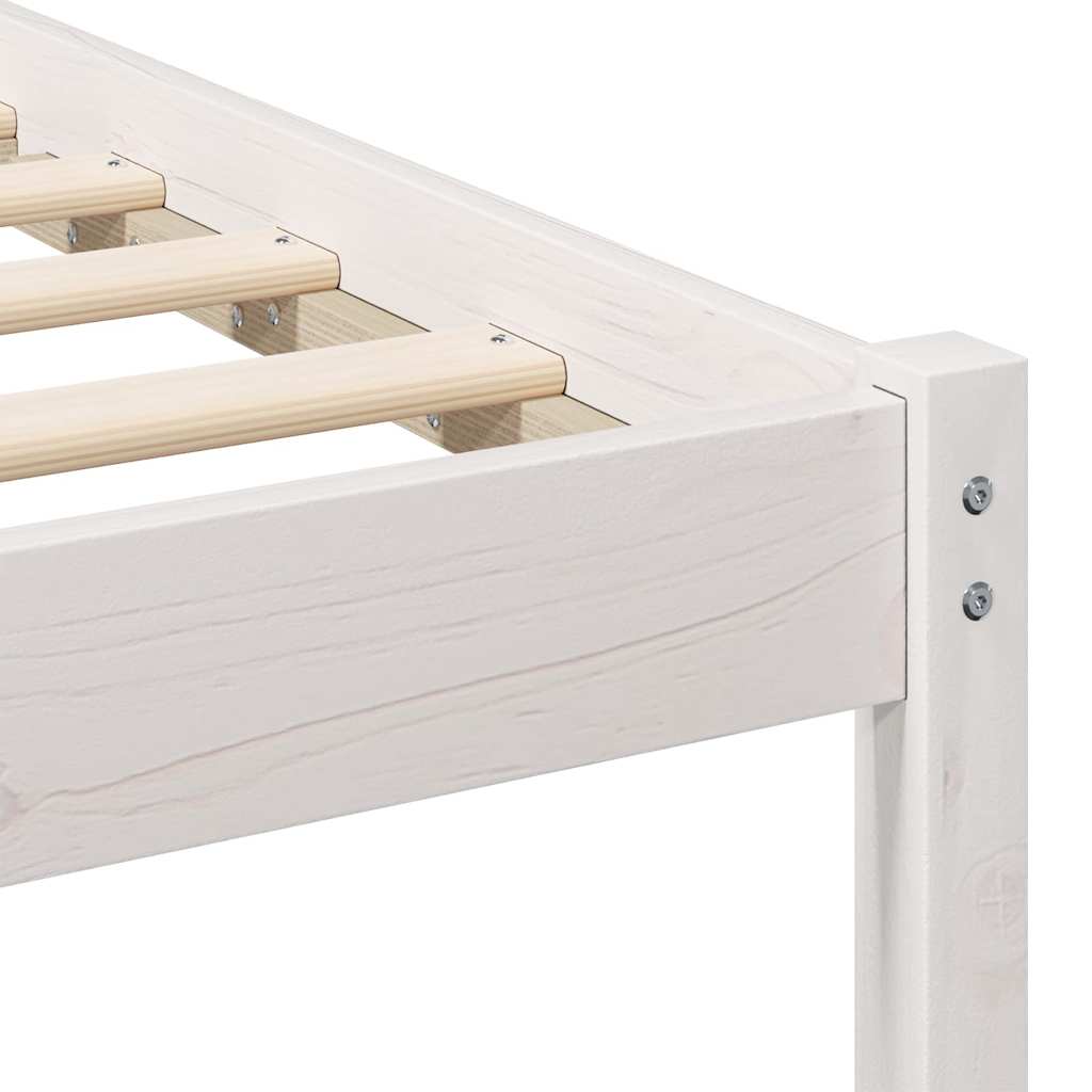 vidaXL Bed Frame with Headboard White 180 x 200 cm Solid Pine Wood