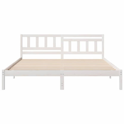 vidaXL Bed Frame with Headboard White 180 x 200 cm Solid Pine Wood