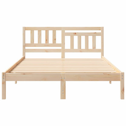vidaXL Bed Frame with Headboard Brown 120 x 200 cm Solid Pine Wood