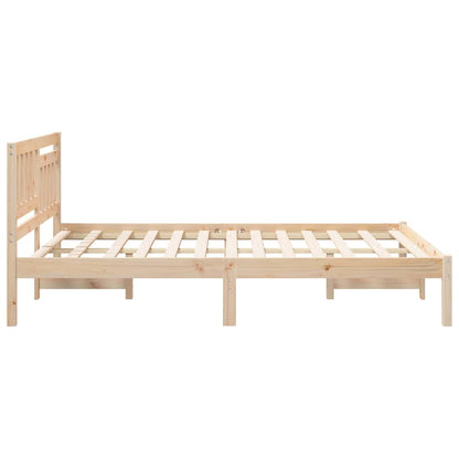 vidaXL Bed Frame with Headboard Brown 120 x 200 cm Solid Pine Wood
