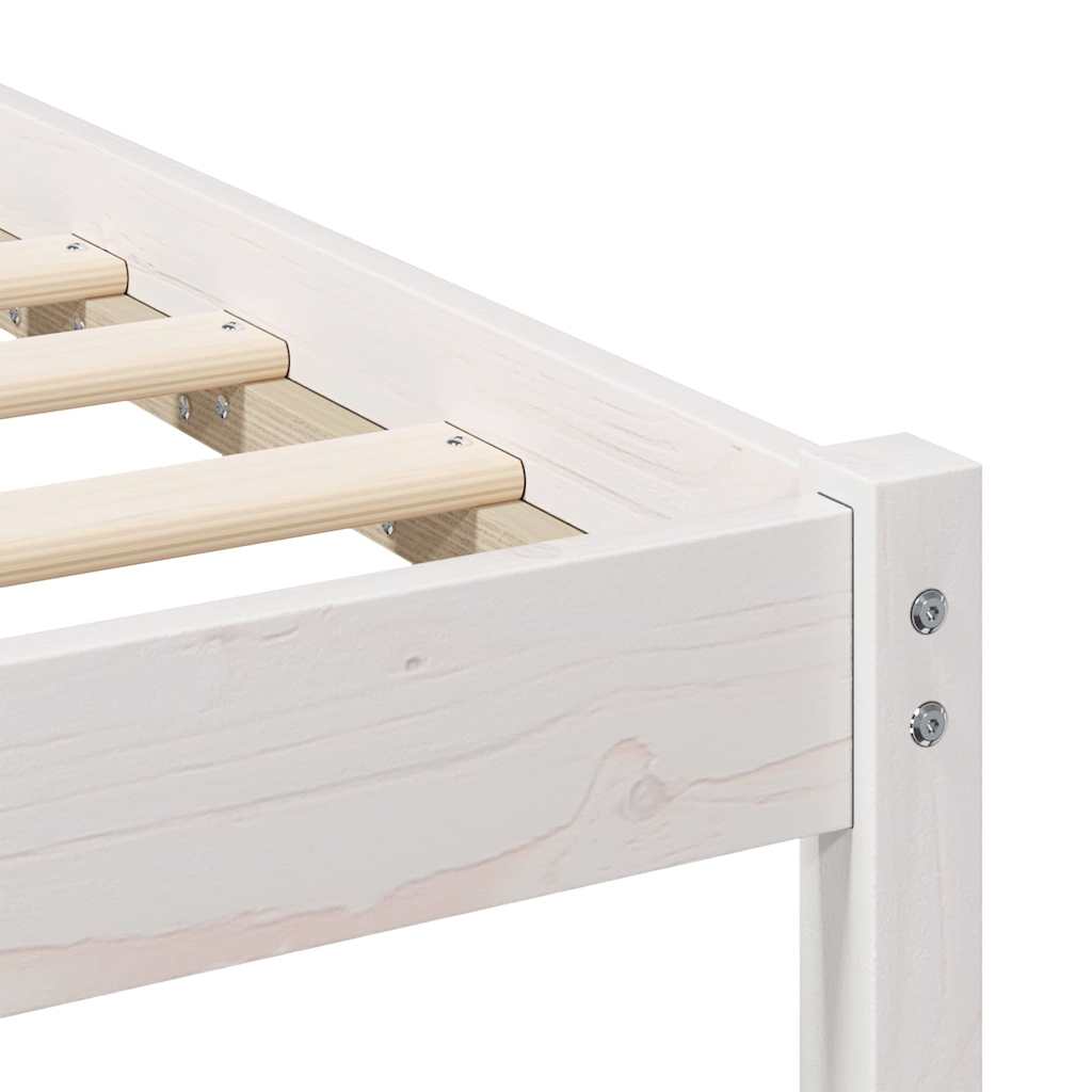 vidaXL Bed Frame with Headboard White 120 x 200 cm Solid Pine Wood