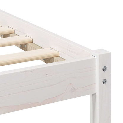 vidaXL Bed Frame with Headboard White 120 x 200 cm Solid Pine Wood