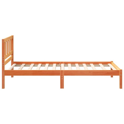 vidaXL Bed Frame with Headboard Wax Brown 80 x 200 cm Solid Pine Wood