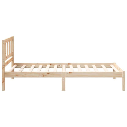 vidaXL Bed Frame with Headboard Brown 90 x 200 cm Solid Pine Wood
