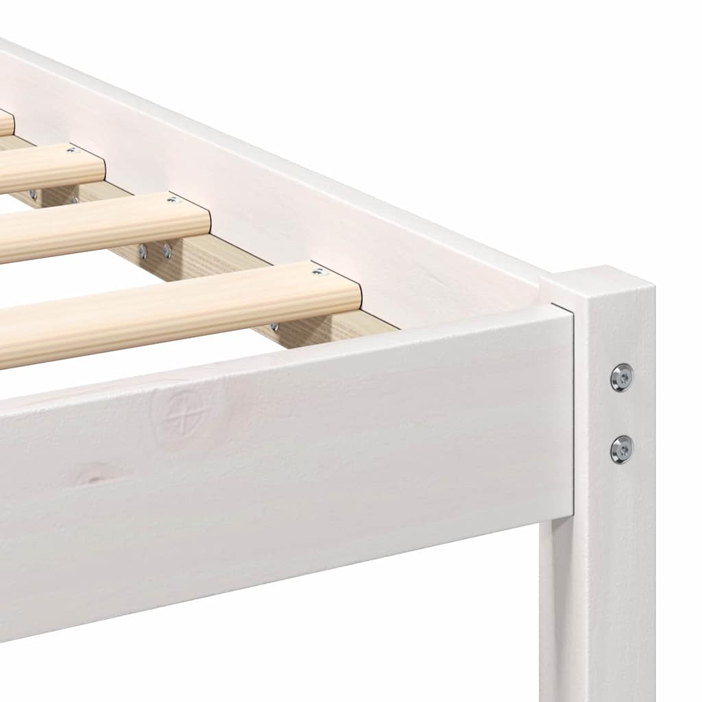 vidaXL Bed Frame with Headboard White 90 x 200 cm Solid Pine Wood