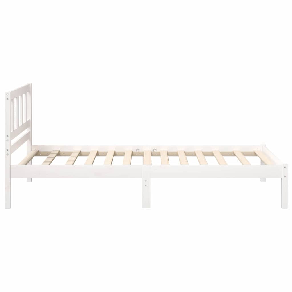 vidaXL Bed Frame with Headboard White 90 x 190 cm Solid Pine Wood