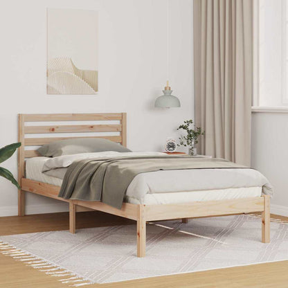 vidaXL Bed Frame with Headboard Brown 80 x 200 cm Solid Pine Wood