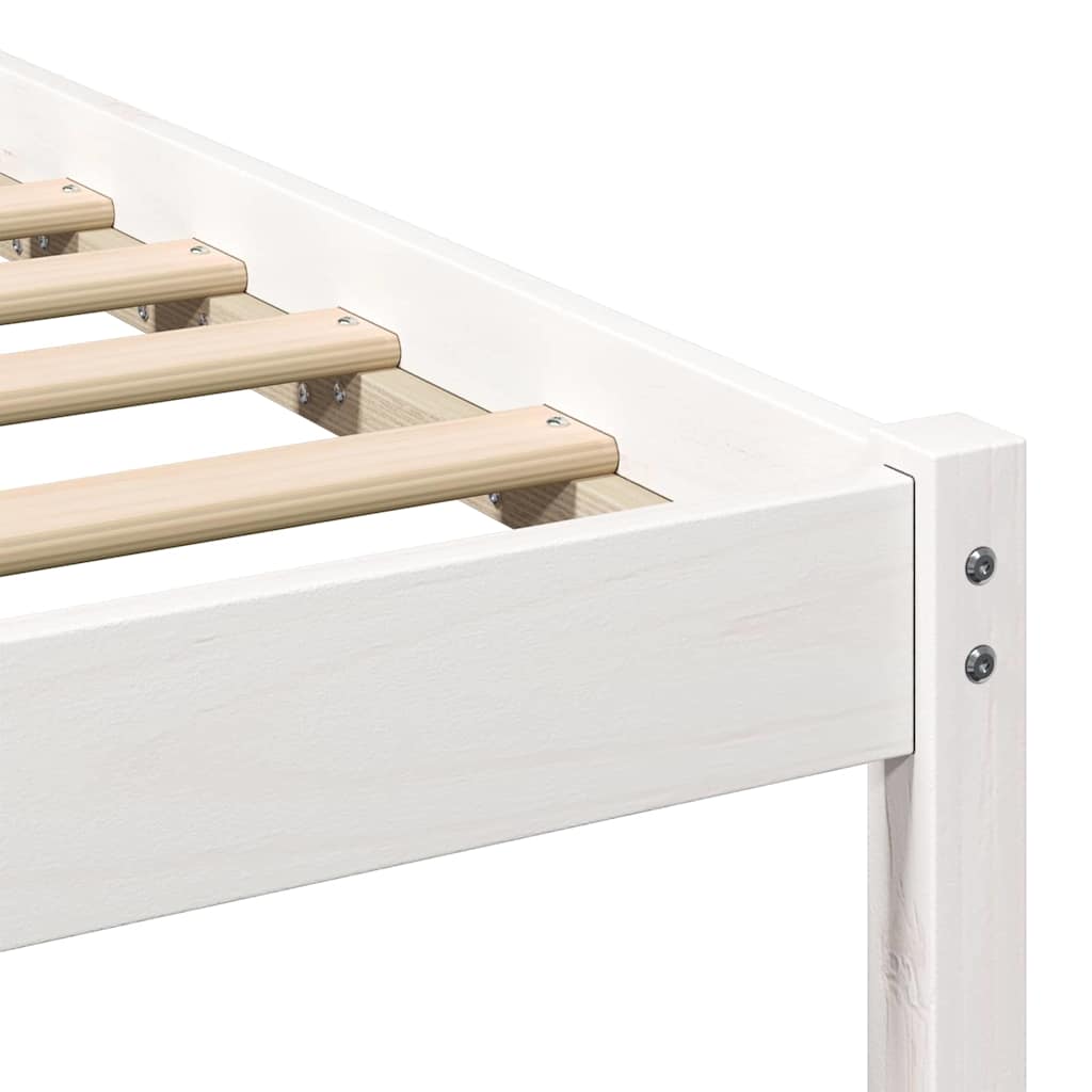 vidaXL Bed Frame with Headboard White 90 x 200 cm Solid Pine Wood