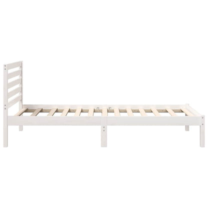 vidaXL Bed Frame with Headboard White 90 x 200 cm Solid Pine Wood