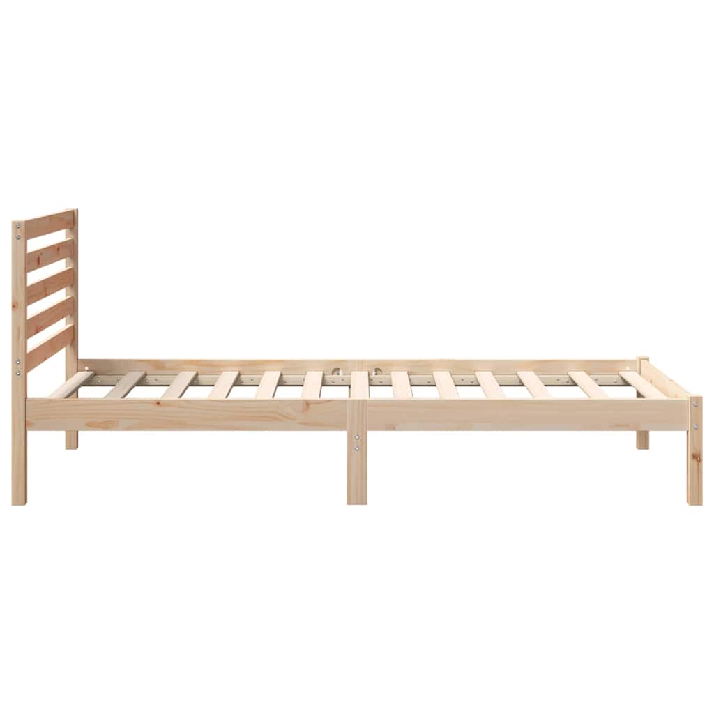 vidaXL Bed Frame with Headboard Brown 90 x 190 cm Solid Pine Wood