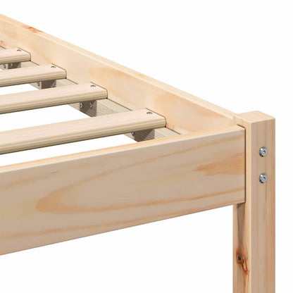 vidaXL Bed Frame with Headboard Brown 160 x 200 cm Solid Pine Wood