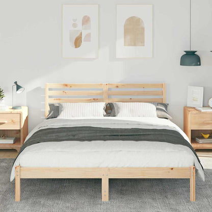 vidaXL Bed Frame with Headboard Brown 160 x 200 cm Solid Pine Wood