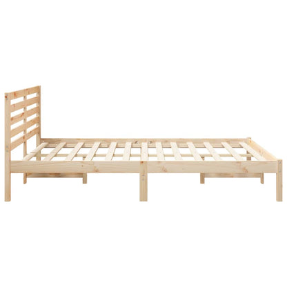 vidaXL Bed Frame with Headboard Brown 160 x 200 cm Solid Pine Wood