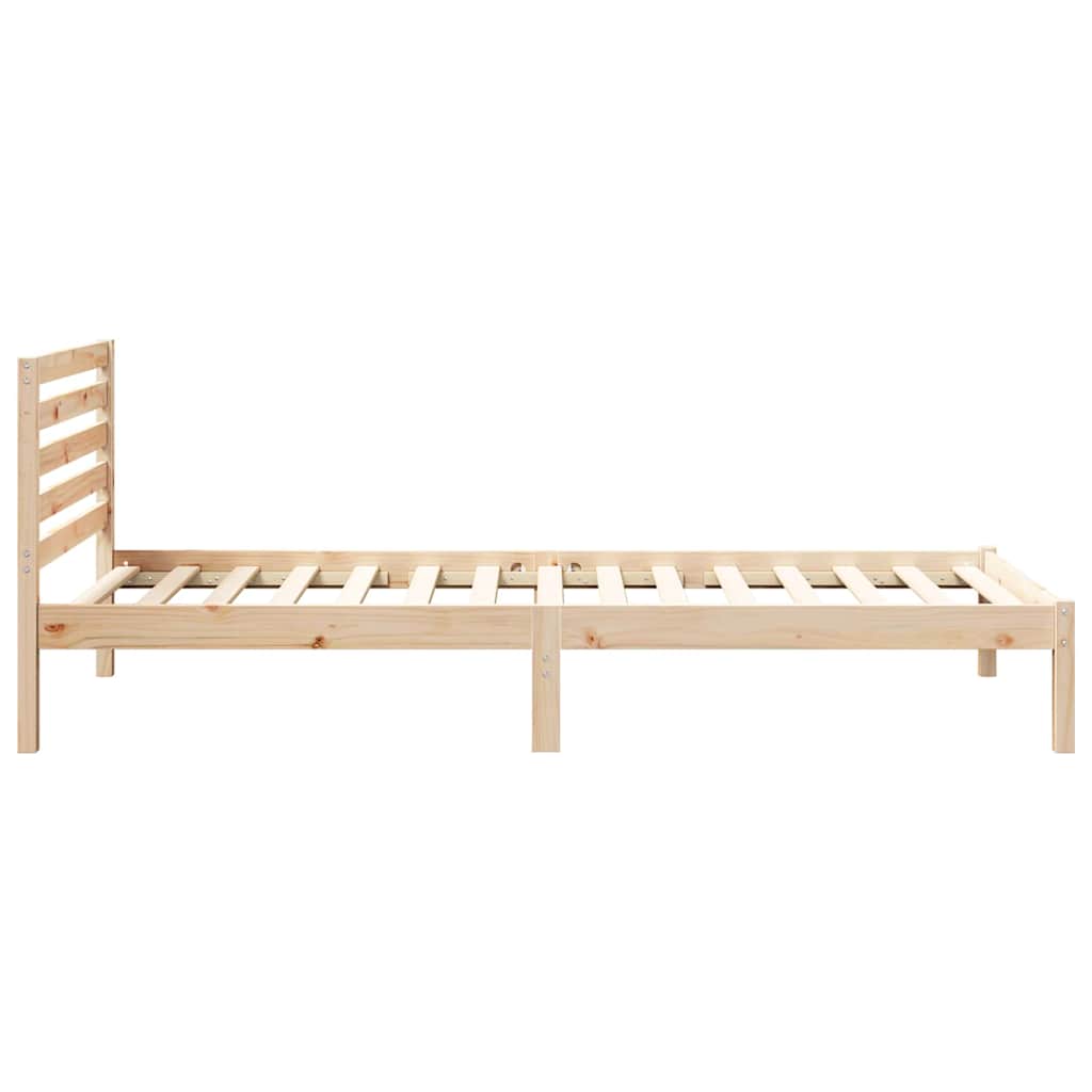 vidaXL Bed Frame with Headboard Brown 80 x 210 cm Solid Pine Wood