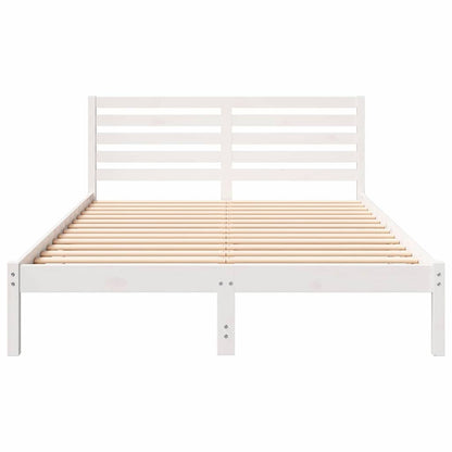 vidaXL Bed Frame with Headboard White 140 x 220 cm Solid Pine Wood