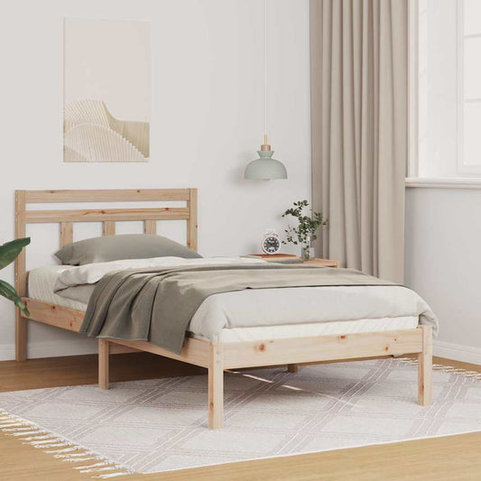 vidaXL Bed Frame Brown 80 x 200 cm Solid Pine Wood