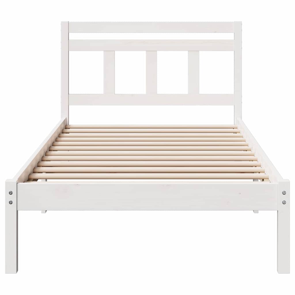 vidaXL Bed Frame White 80 x 200 cm Solid Pine Wood