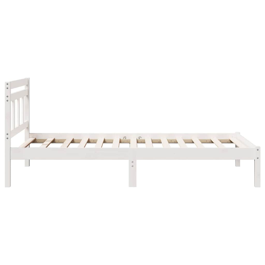 vidaXL Bed Frame White 100 x 200 cm Solid Pine Wood