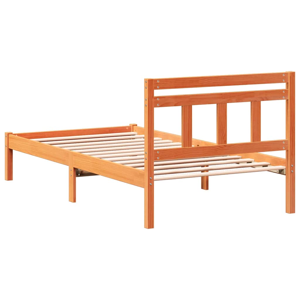 vidaXL Bed Frame Brown 100 x 200 cm Solid Pine Wood