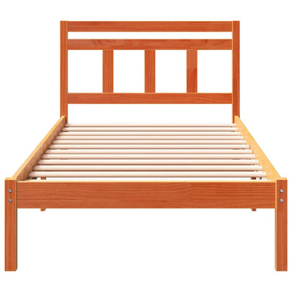 vidaXL Bed Frame Brown 100 x 200 cm Solid Pine Wood