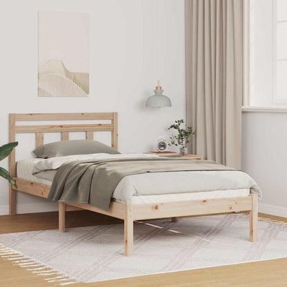 vidaXL Bed Frame Brown 90 x 190 cm Solid Pine Wood
