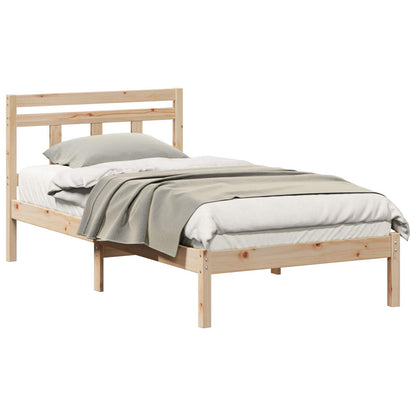 vidaXL Bed Frame Brown 90 x 190 cm Solid Pine Wood
