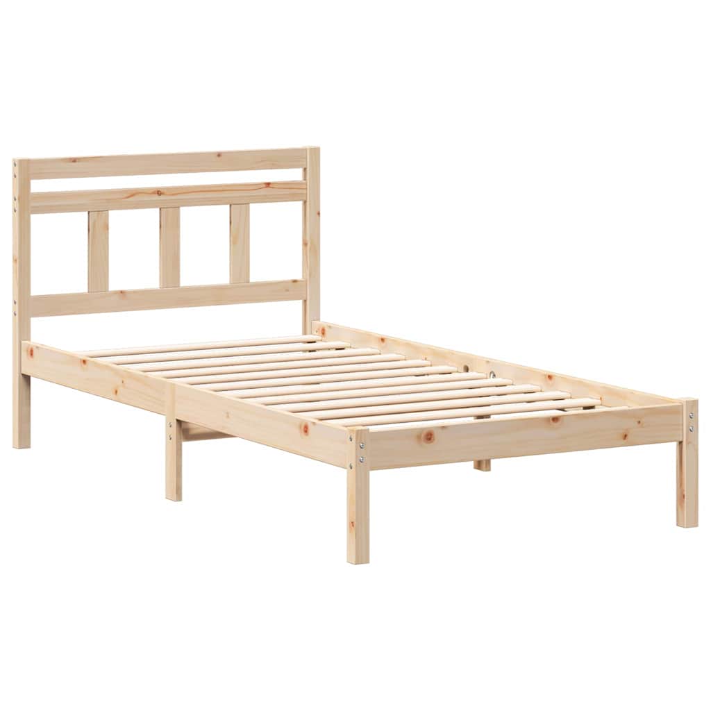 vidaXL Bed Frame Brown 90 x 190 cm Solid Pine Wood
