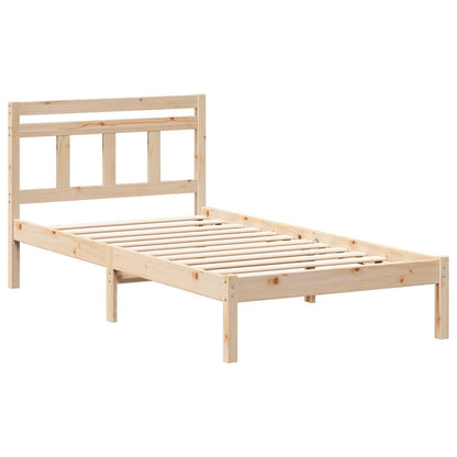 vidaXL Bed Frame Brown 90 x 190 cm Solid Pine Wood